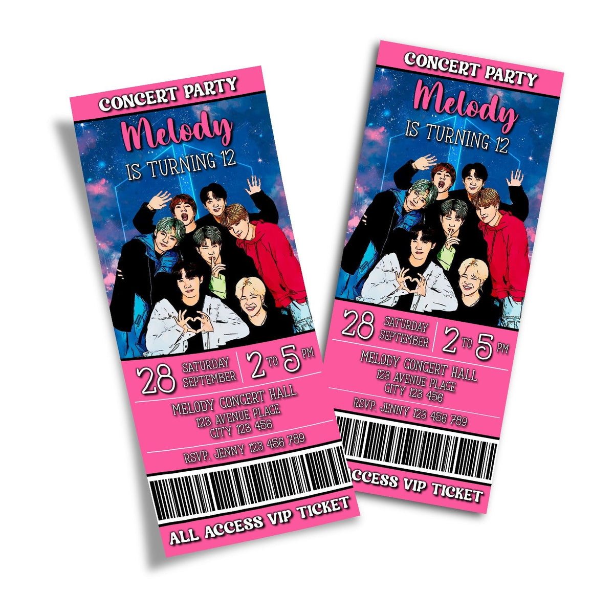 Bts Invitations Impress Your Guests with BTS - Bangtan Boys Personalized Birthday Tick ...