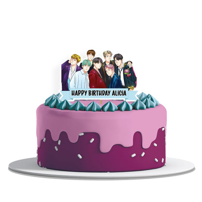 BTS themed personalized cake toppers