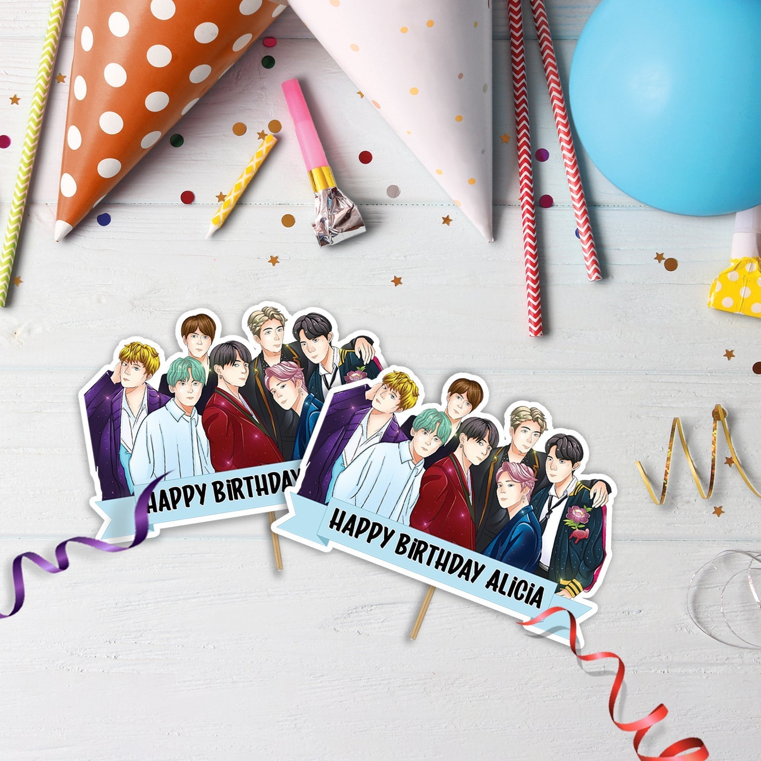 BTS Birthday Decorations, Bangtan Boys Party Supplies, BTS Kpop, Jimin, Suga, Jungkook, BTS - Bangtan Boys SVG