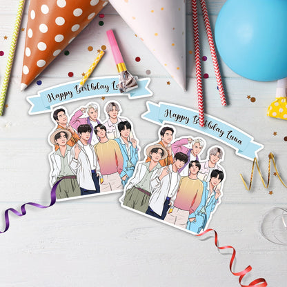 BTS Birthday Decorations, Bangtan Boys Party Supplies, BTS Kpop, Jimin, Suga, Jungkook, BTS - Bangtan Boys SVG