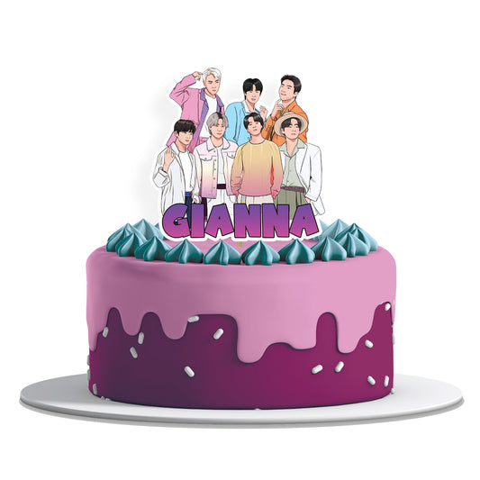 BTS themed personalized cake toppers