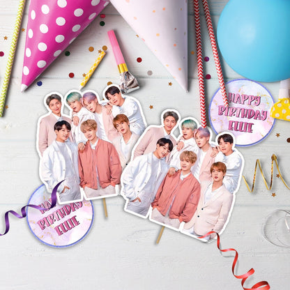 BTS Birthday Decorations, Bangtan Boys Party Supplies, BTS Kpop, Jimin, Suga, Jungkook, BTS - Bangtan Boys SVG