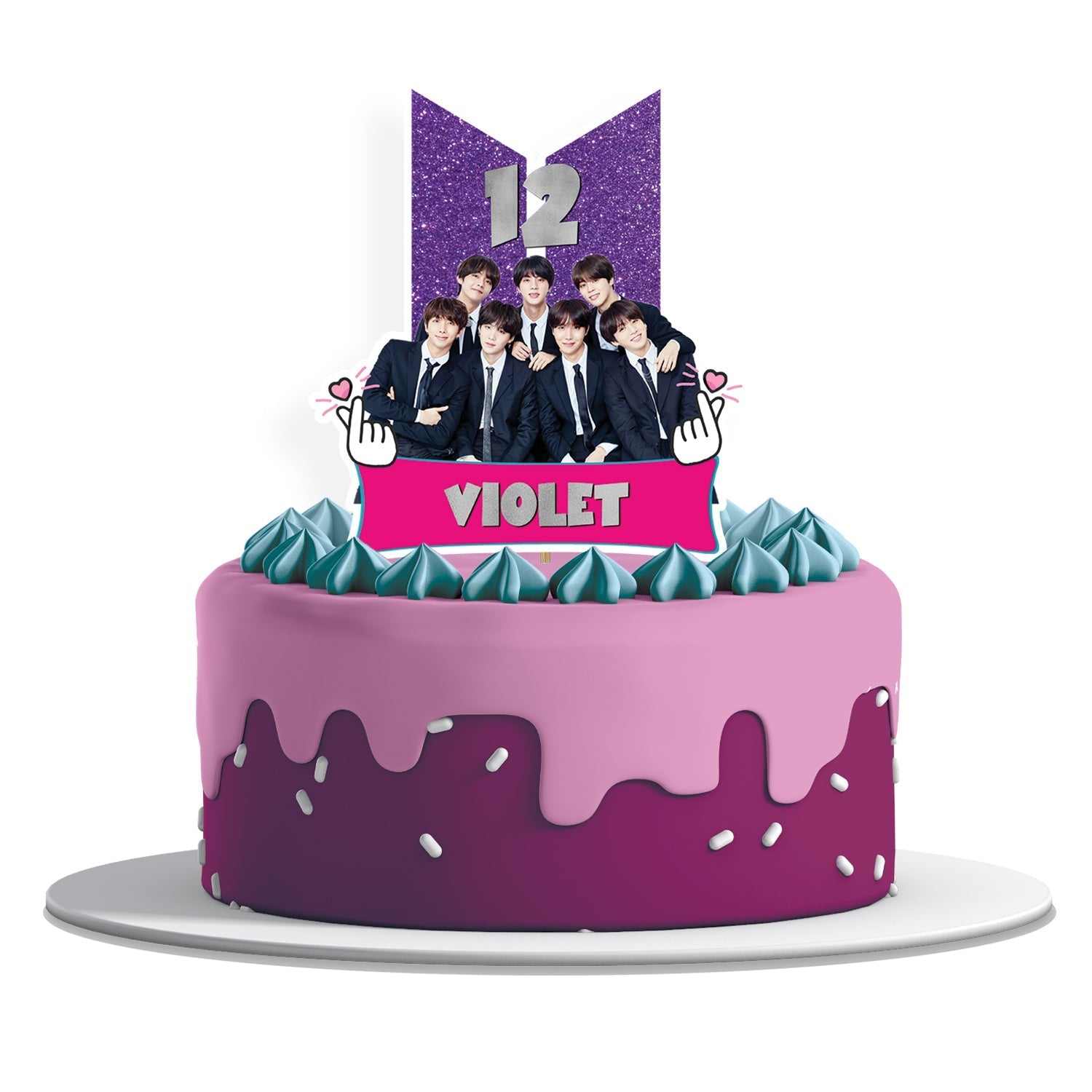 BTS themed personalized cake toppers