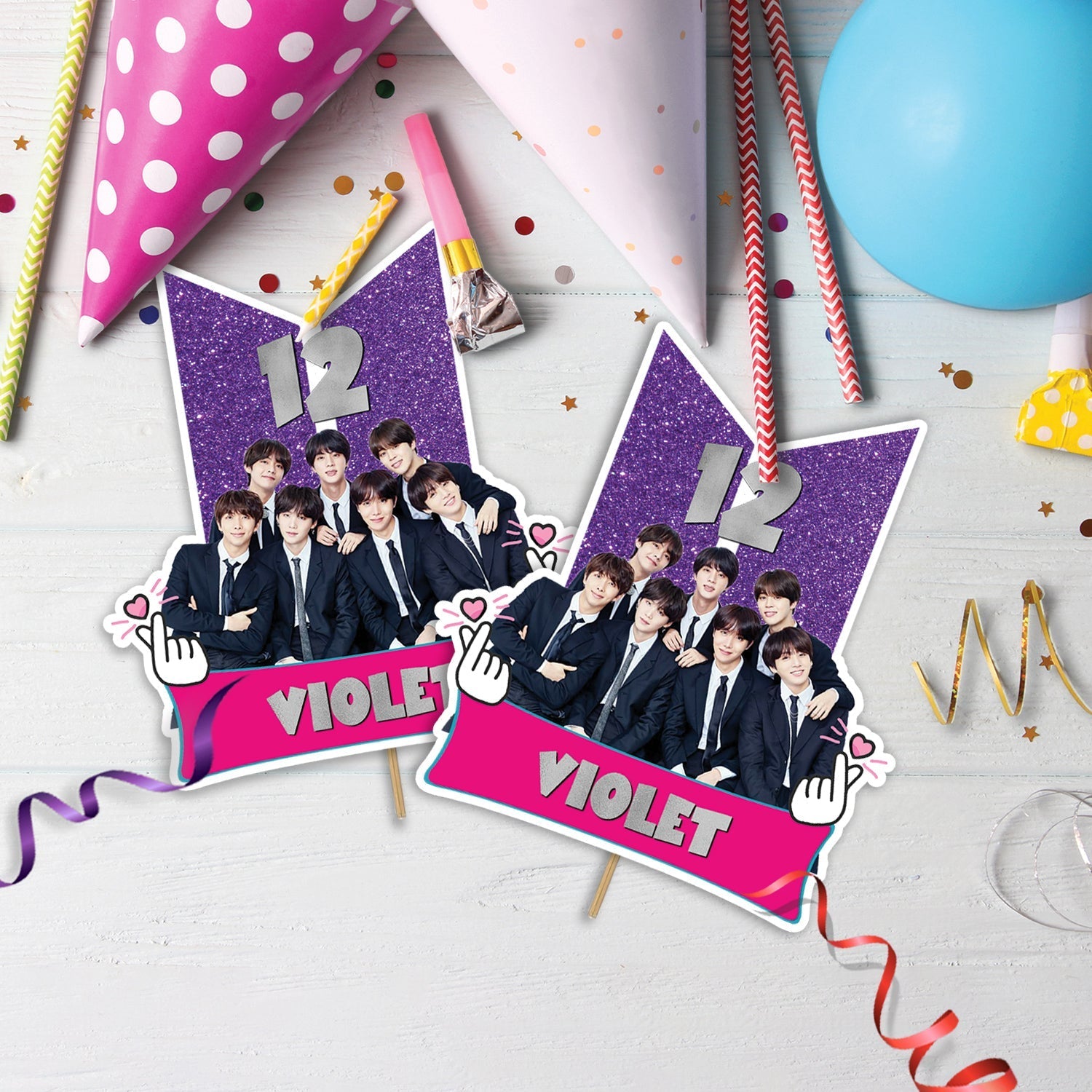 BTS Birthday Decorations, Bangtan Boys Party Supplies, BTS Kpop, Jimin, Suga, Jungkook, BTS - Bangtan Boys SVG