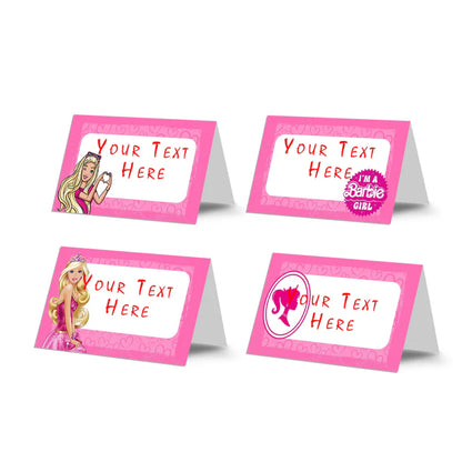 Barbie Food Cards for labeling themed party treats
