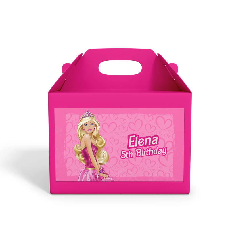 Barbie Treat Box Label with custom name and design