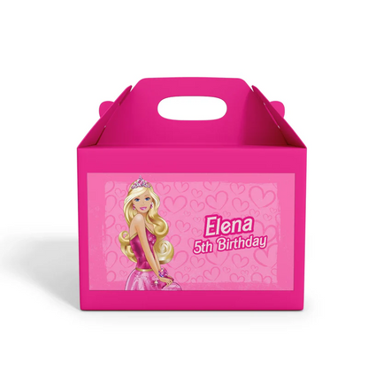 Barbie Treat Box Label with custom name and design
