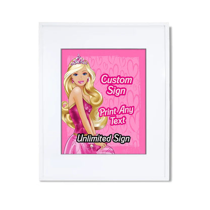 Barbie Custom Sign with name and birthday message