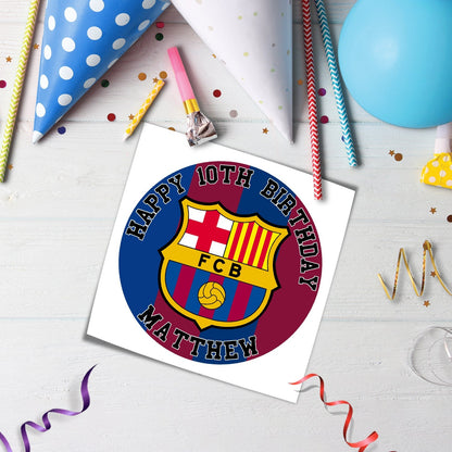 Round FC Barcelona Personalized Cake Images - Add a Personal Touch to Your Party