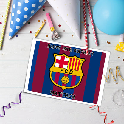 Rectangle FC Barcelona Personalized Cake Images - Make Your Event Memorable