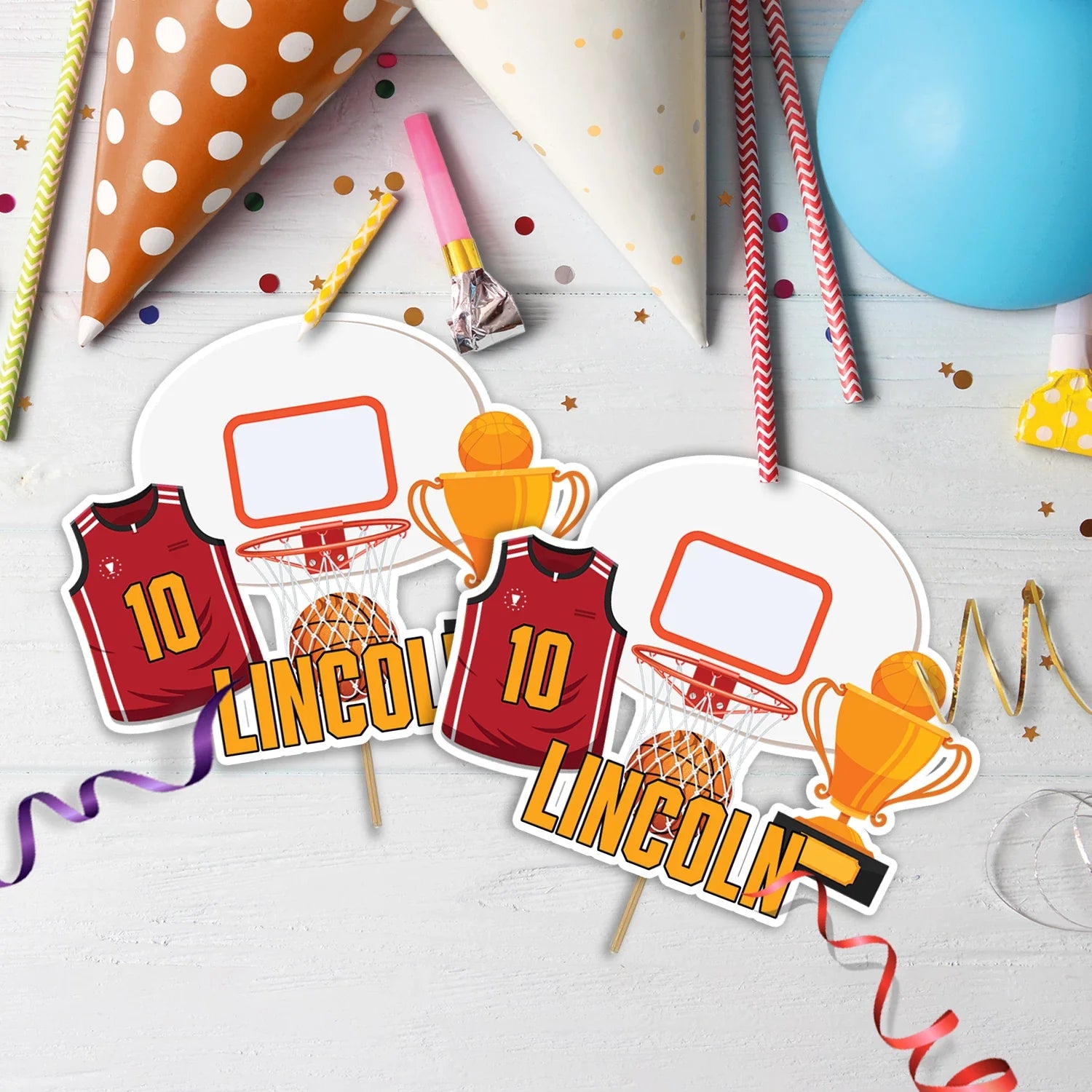 Basketball Birthday Decorations, Sport Theme Party Supplies, Slam dunk Themed, Basket ball Digital Template, Editable Basketball Image SVG PNG