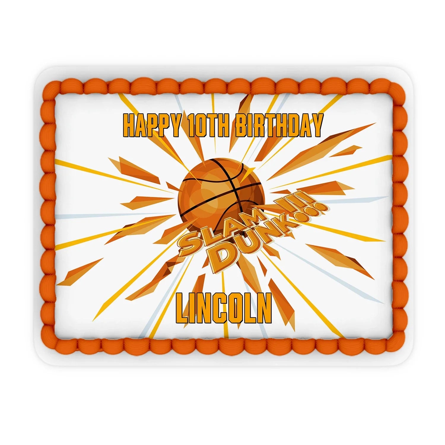 Basketball personalized edible sheet cake images perfect for enhancing birthday and sports-themed cakes