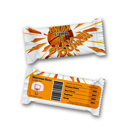 Basketball Rice Krispies treats label and candy bar label customizable for a fun twist on dessert presentations