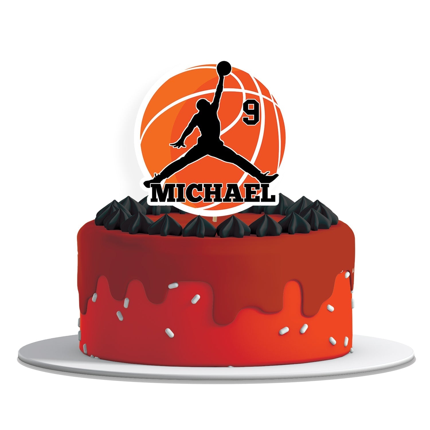 Air Jordan themed personalized cake toppers