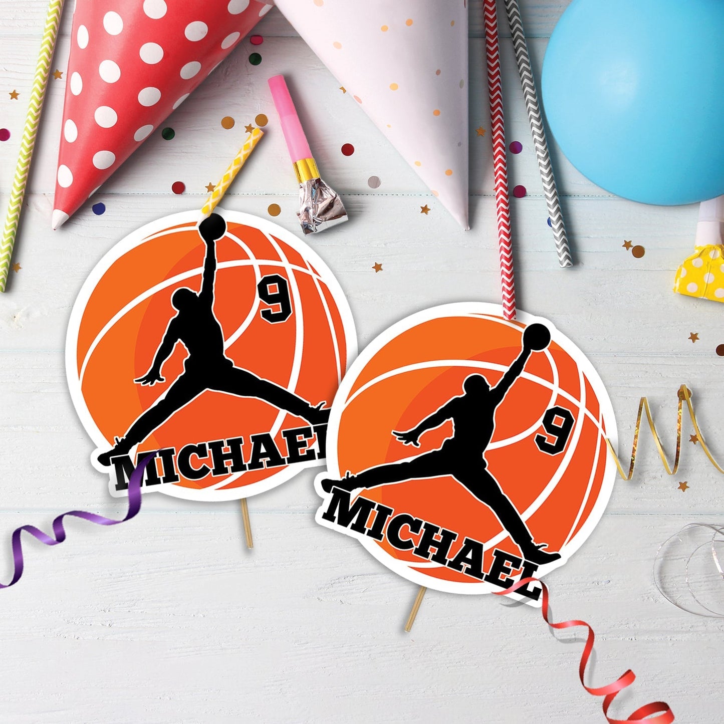 Air Jordan Birthday Decorations, Michael Jordan Party Supplies, Basketball NBA Star Themed, Jordan Air Digital Template, Editable Air Jordan Image SVG PNG