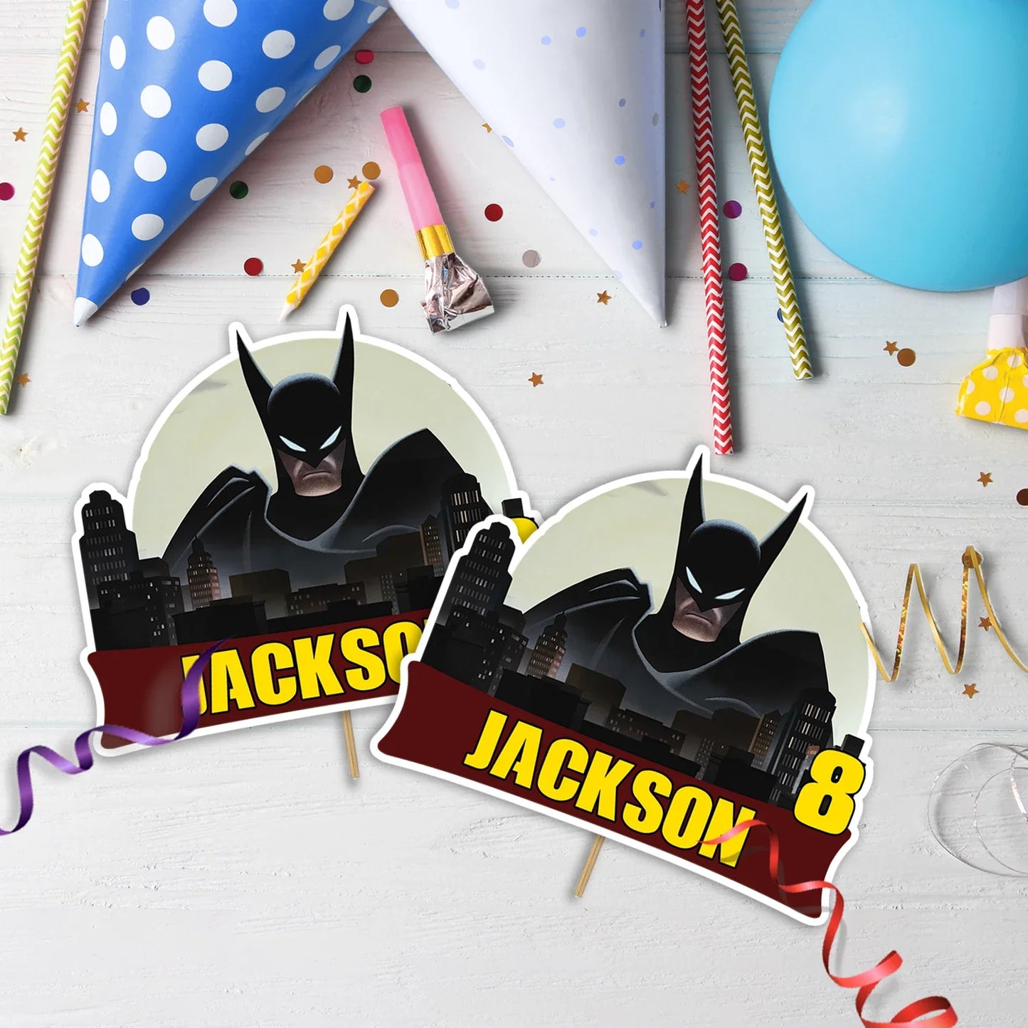 Batman Birthday Decorations, Gotham City DC Comics Party Supplies, Batman Superhero Themed, Batman Digital Template, Editable Batman Image SVG PNG