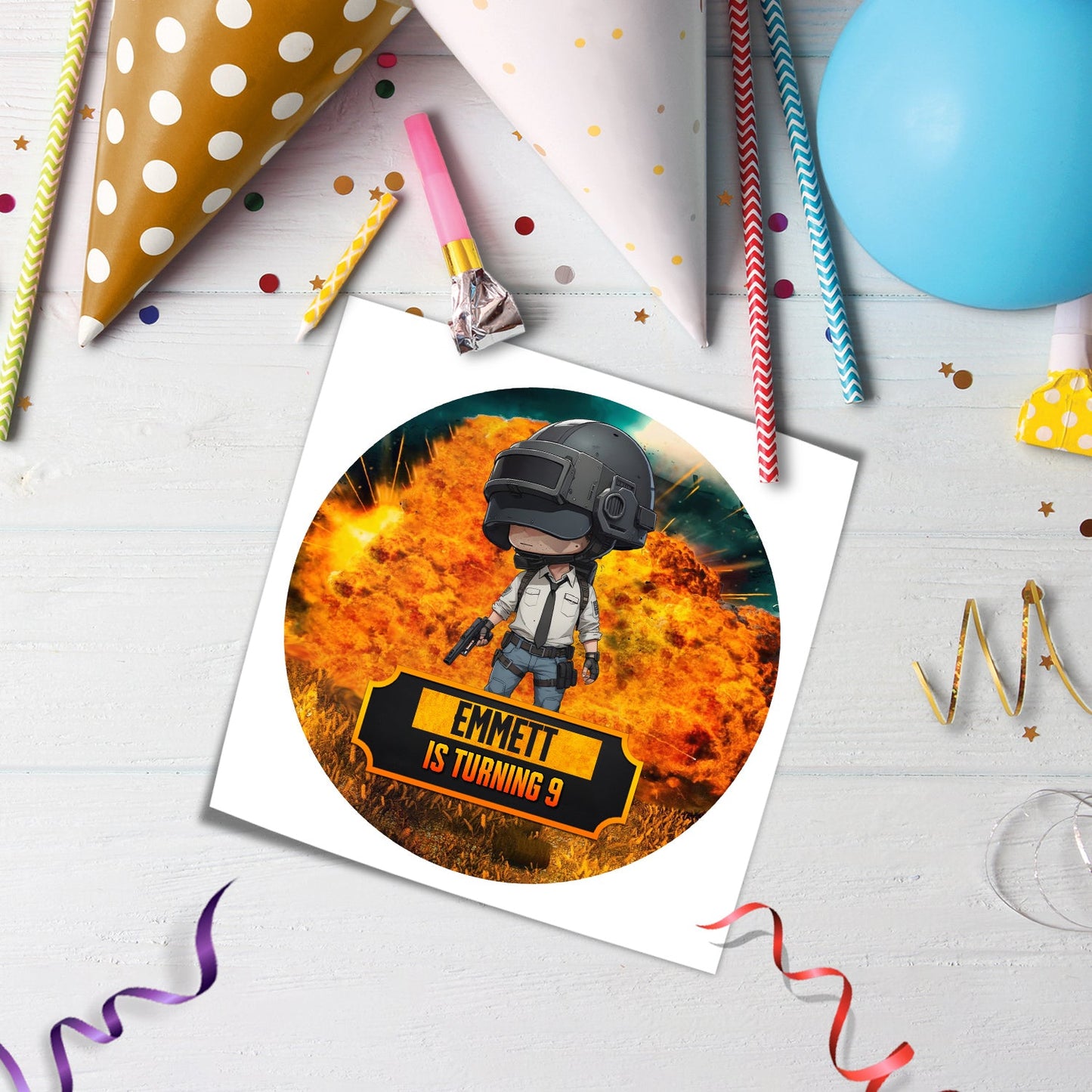 Round PUBG Edible Cake Images for a Winner’s Feast - Perfect for Themed Parties