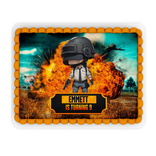 PUBG Personalized Edible Sheet Cake Images - Rectangle