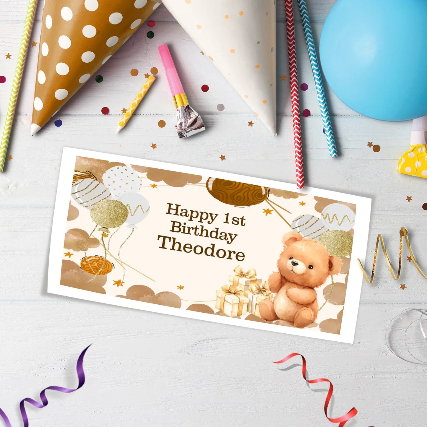 1st Birthday Birthday Decorations, Teddy Bear Party Supplies, Paddington Bear Themed, Bear doll toys Digital Template, Editable Bear Image SVG PNG