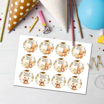 Bear Personalized Cupcake Toppers Printable