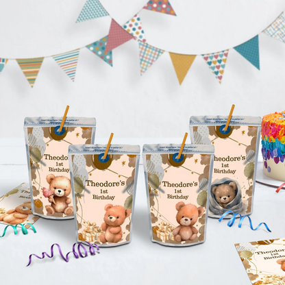 1st Birthday Birthday Decorations, Teddy Bear Party Supplies, Paddington Bear Themed, Bear doll toys Digital Template, Editable Bear Image SVG PNG