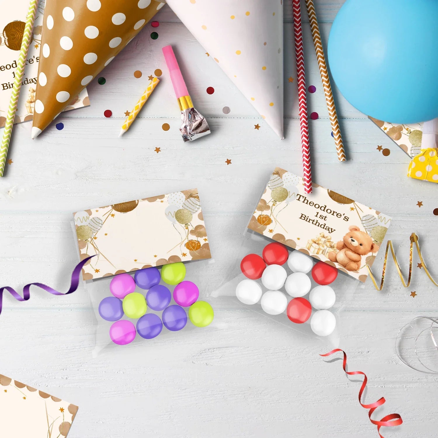 1st Birthday Birthday Decorations, Teddy Bear Party Supplies, Paddington Bear Themed, Bear doll toys Digital Template, Editable Bear Image SVG PNG