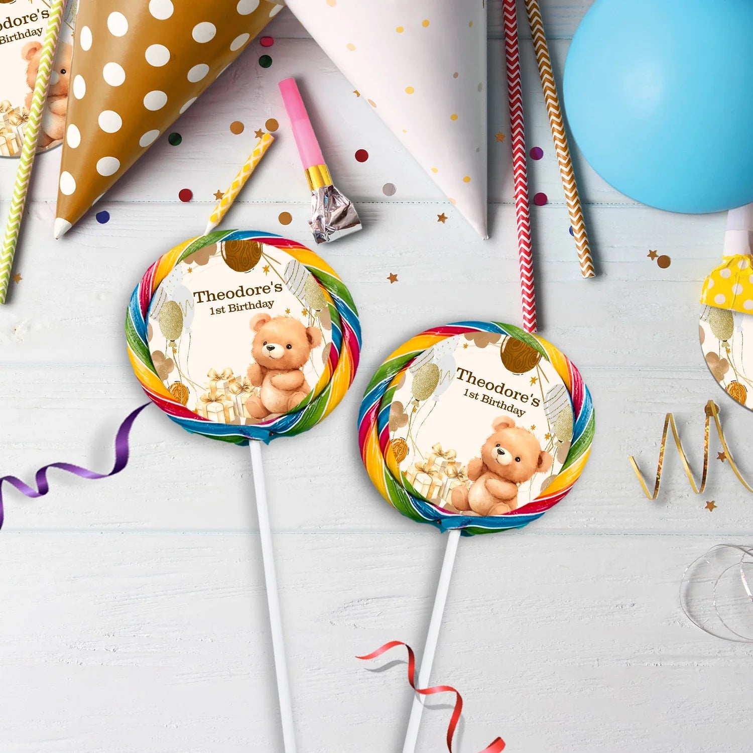 1st Birthday Birthday Decorations, Teddy Bear Party Supplies, Paddington Bear Themed, Bear doll toys Digital Template, Editable Bear Image SVG PNG