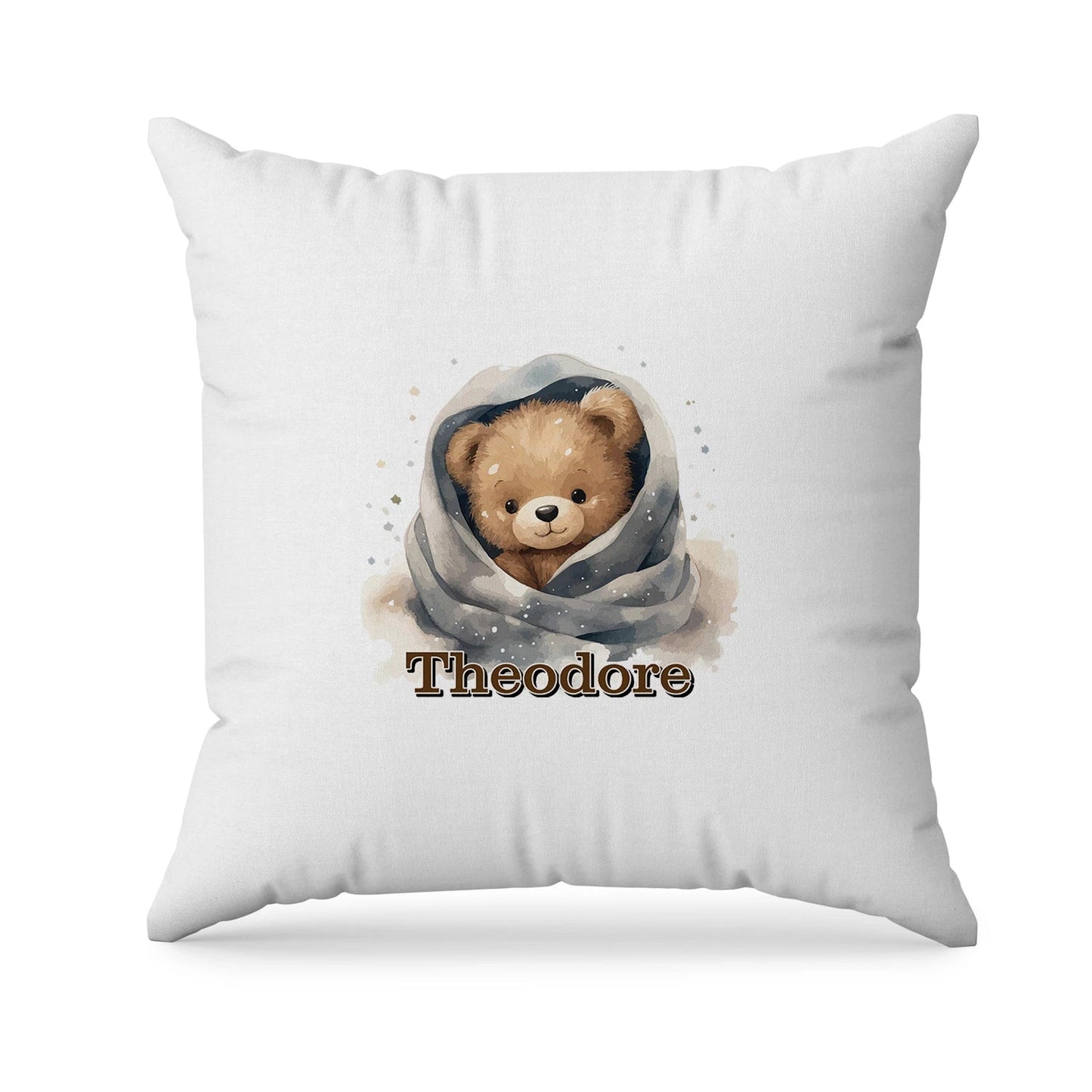 Bear sublimation pillowcase with soft teddy bear illustration in neutral pastel colors
