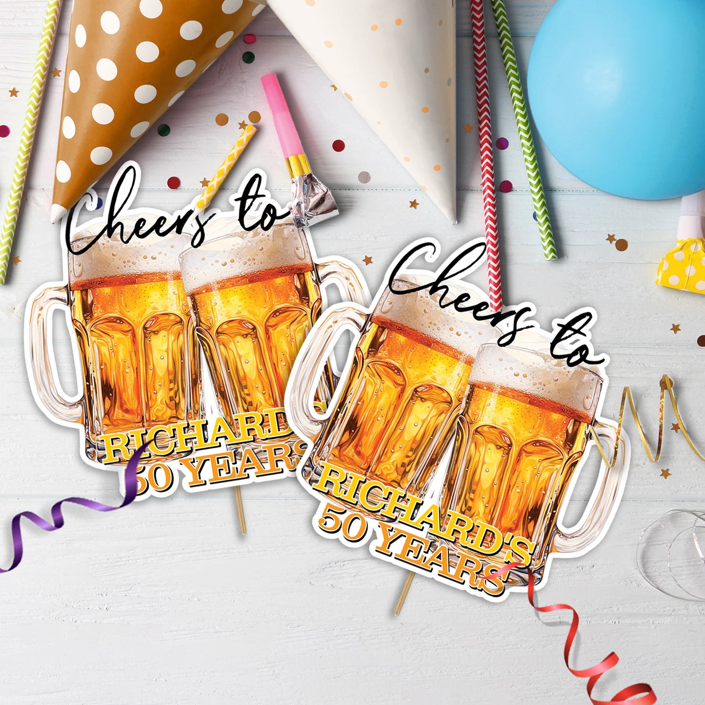 Beer Birthday Birthday Decorations, Adult Party Party Supplies, Mens Birthday Themed, 50th Birthday Digital Template, Editable Beer Adult Birthday Image SVG PNG