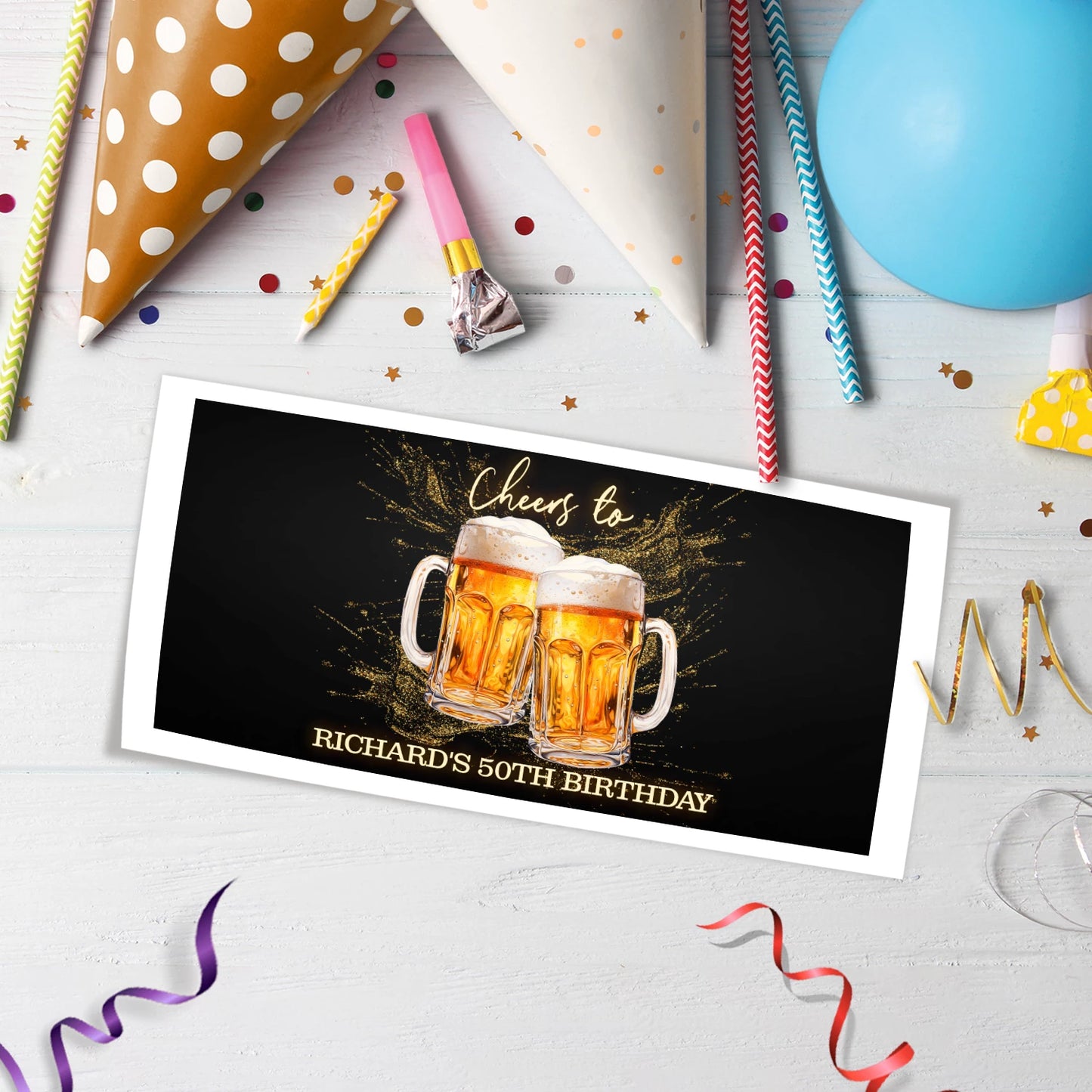 Beer Birthday Birthday Decorations, Adult Party Party Supplies, Mens Birthday Themed, 50th Birthday Digital Template, Editable Beer Adult Birthday Image SVG PNG