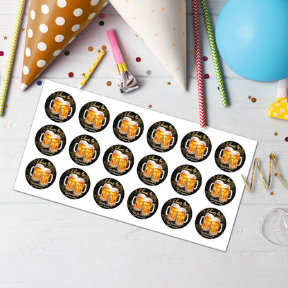 Beer Adult Birthday Personalized Cupcake Toppers Party Dessert Decor