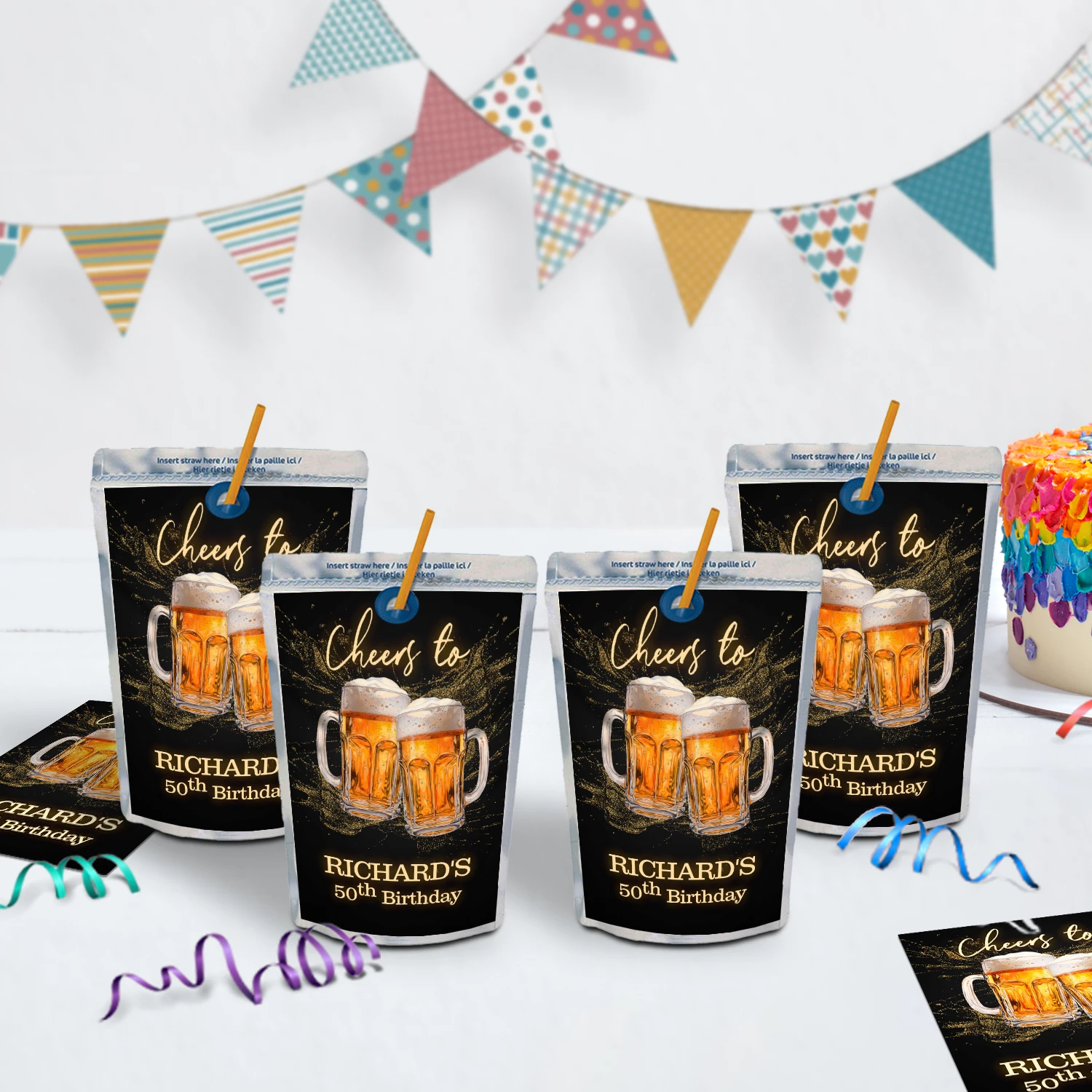 Beer Birthday Birthday Decorations, Adult Party Party Supplies, Mens Birthday Themed, 50th Birthday Digital Template, Editable Beer Adult Birthday Image SVG PNG