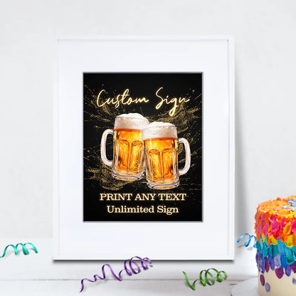 Beer Birthday Birthday Decorations, Adult Party Party Supplies, Mens Birthday Themed, 50th Birthday Digital Template, Editable Beer Adult Birthday Image SVG PNG
