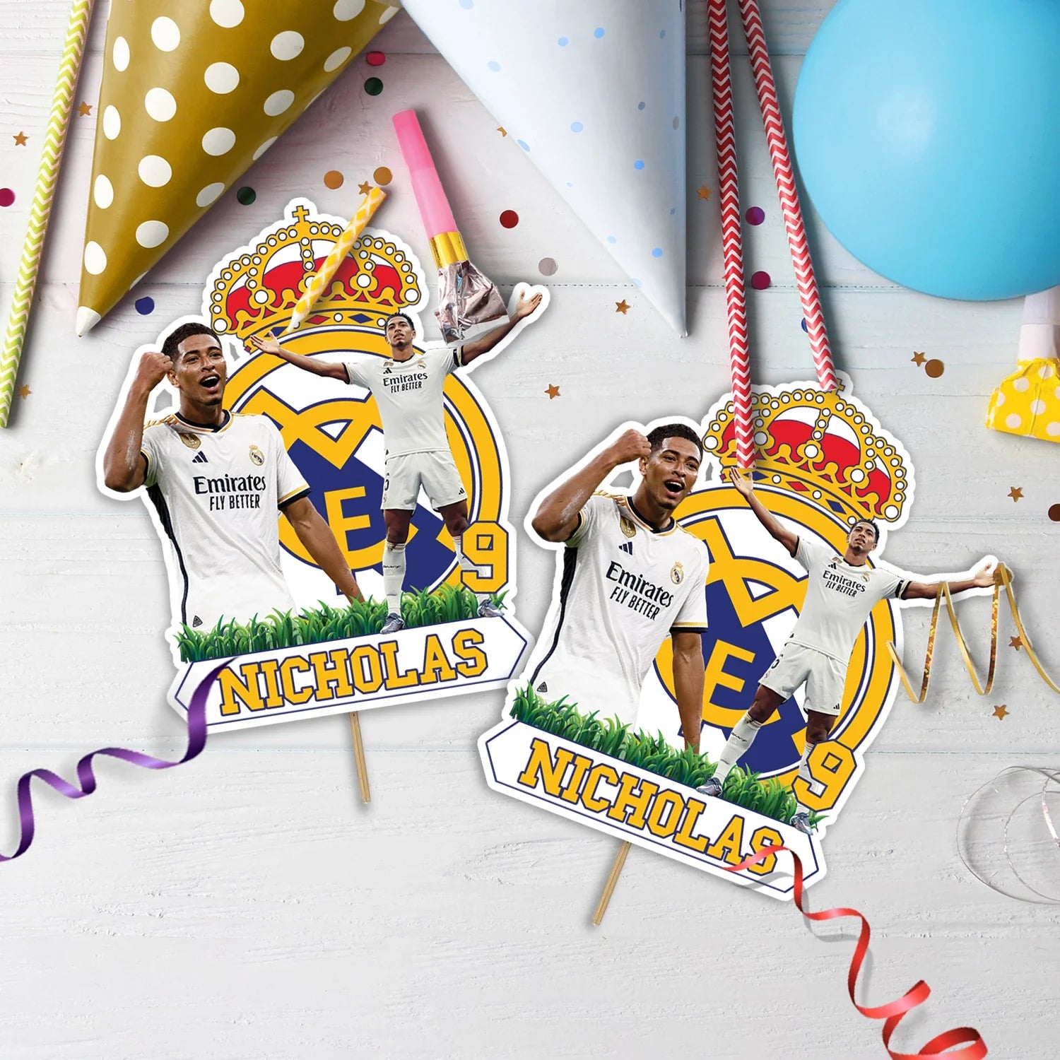 Jude Bellingham Birthday Decorations, Real Madrid FC Party Supplies, Bellingham Themed, Footbal Star Player Digital Template, Editable Jude Bellingham Image SVG PNG