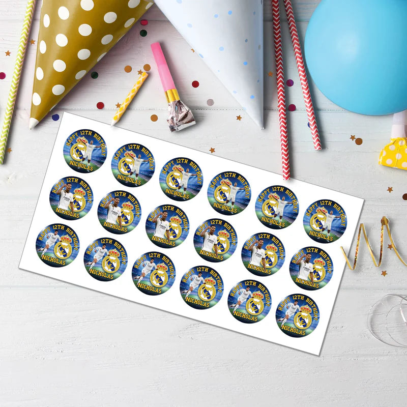 Jude Bellingham Personalized Cupcakes Toppers - Fun Cupcake Decorations