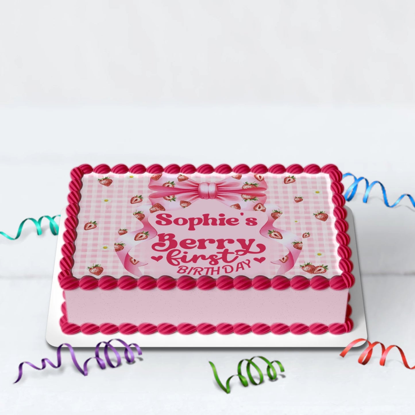 Strawberry Birthday Decorations, Girls Birthday Party Supplies, 1st Birthday Themed, Berry Digital Template, Editable Berry Strawberry Image SVG PNG