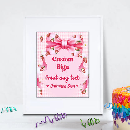 Strawberry Birthday Decorations, Girls Birthday Party Supplies, 1st Birthday Themed, Berry Digital Template, Editable Berry Strawberry Image SVG PNG