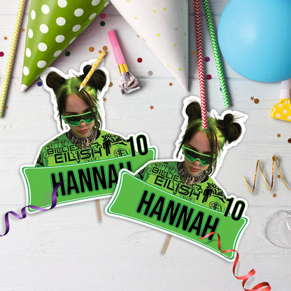 Billie Eilish Birthday Decorations, Billie Eilish Party Supplies, The Avocados Themed, Billie Eilish Fans Digital Template, Editable Billie Eilish Image SVG PNG