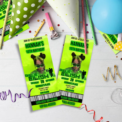 Billie Eilish Birthday Decorations, Billie Eilish Party Supplies, The Avocados Themed, Billie Eilish Fans Digital Template, Editable Billie Eilish Image SVG PNG