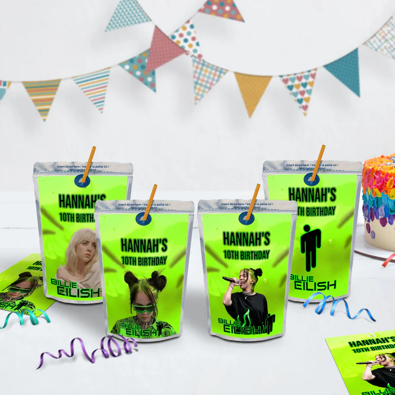 Billie Eilish Birthday Decorations, Billie Eilish Party Supplies, The Avocados Themed, Billie Eilish Fans Digital Template, Editable Billie Eilish Image SVG PNG