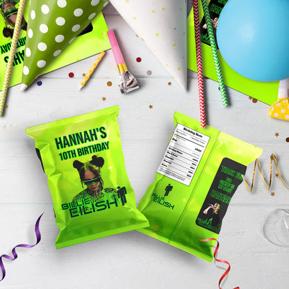 Billie Eilish Birthday Decorations, Billie Eilish Party Supplies, The Avocados Themed, Billie Eilish Fans Digital Template, Editable Billie Eilish Image SVG PNG