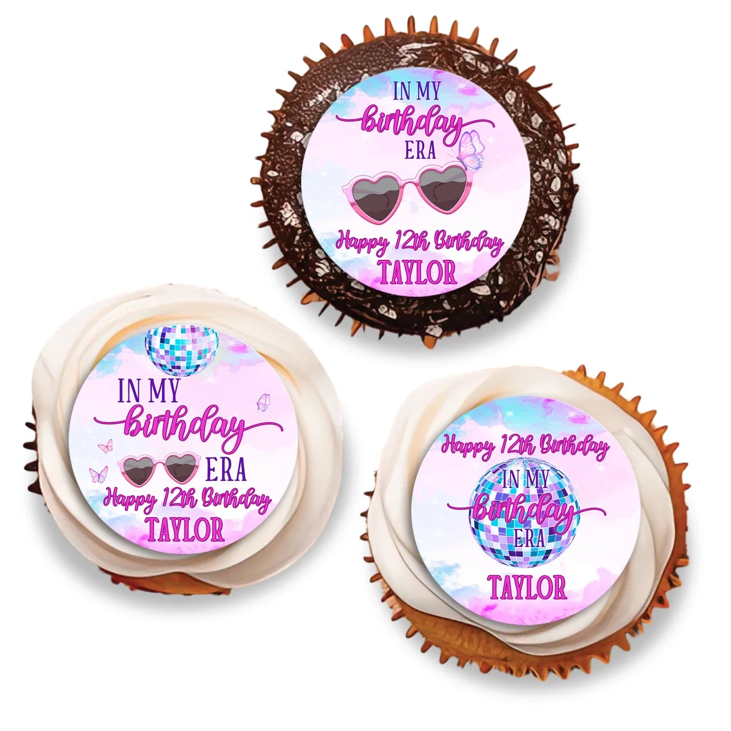 Eras Tour Taylor Swift Personalized Cupcakes Topper for party treats