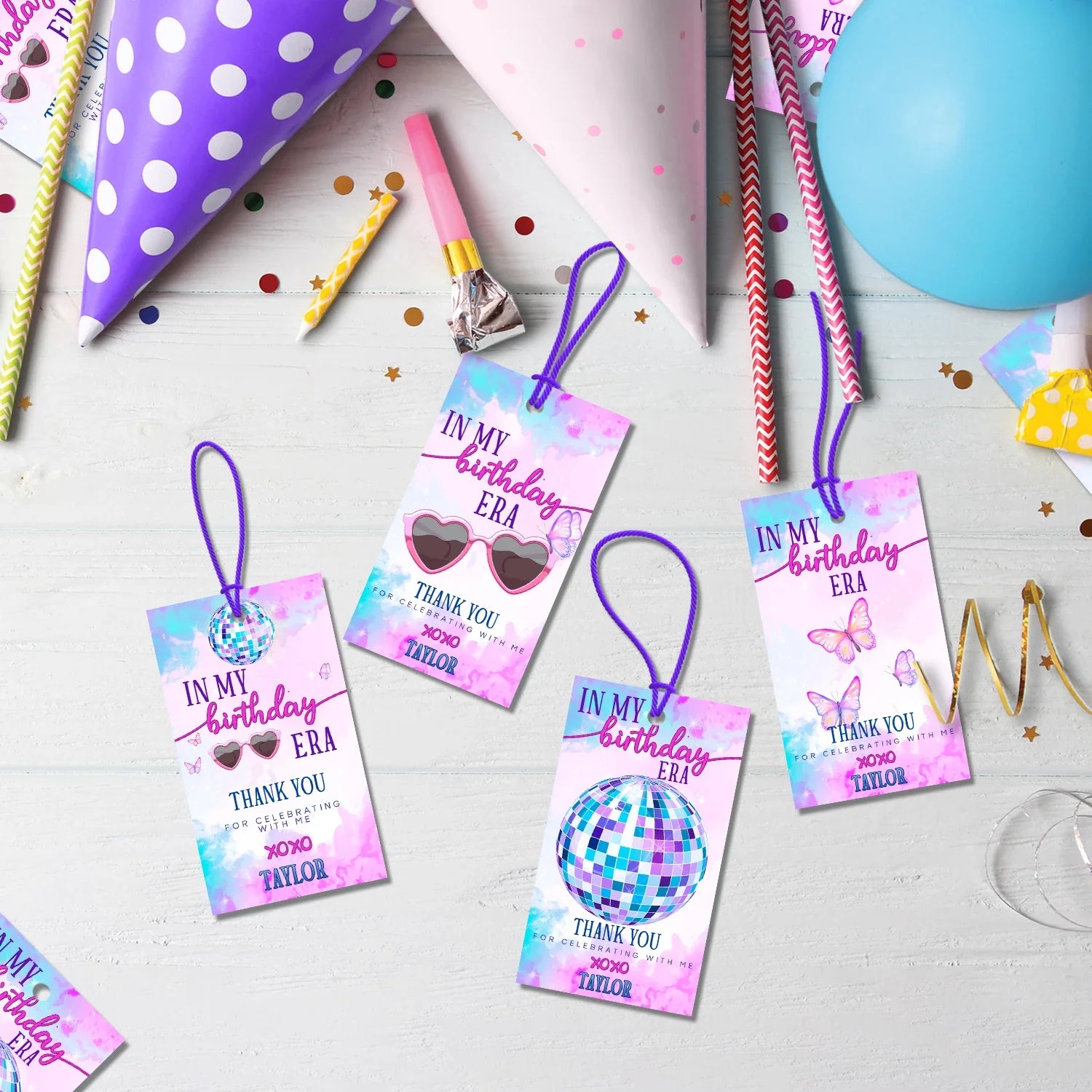 Taylor Swift Birthday Decorations, Eras Tour Party Supplies, Birthday Era Themed, Swifties Digital Template, Editable Birthday Era Image SVG PNG