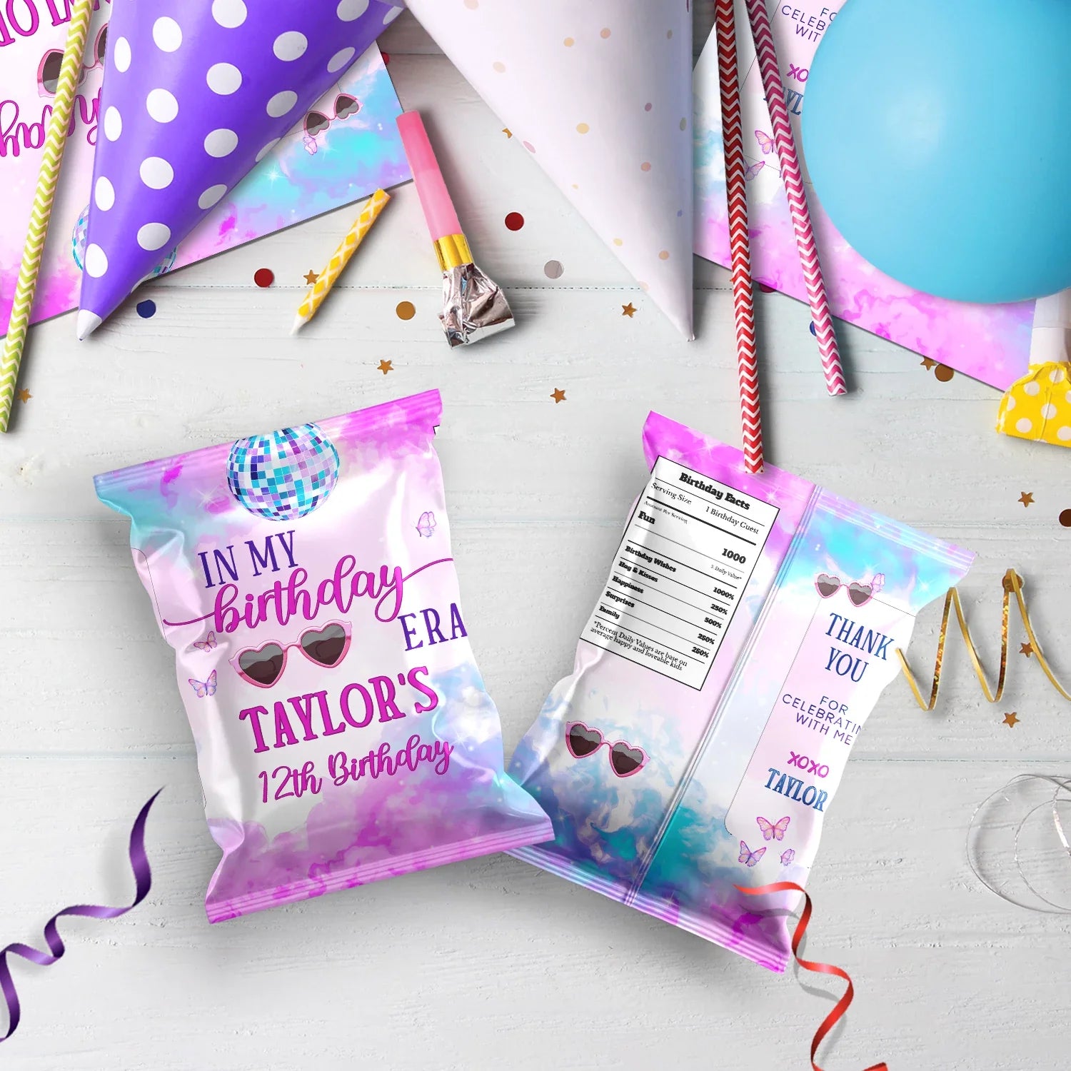 Taylor Swift Birthday Decorations, Eras Tour Party Supplies, Birthday Era Themed, Swifties Digital Template, Editable Birthday Era Image SVG PNG