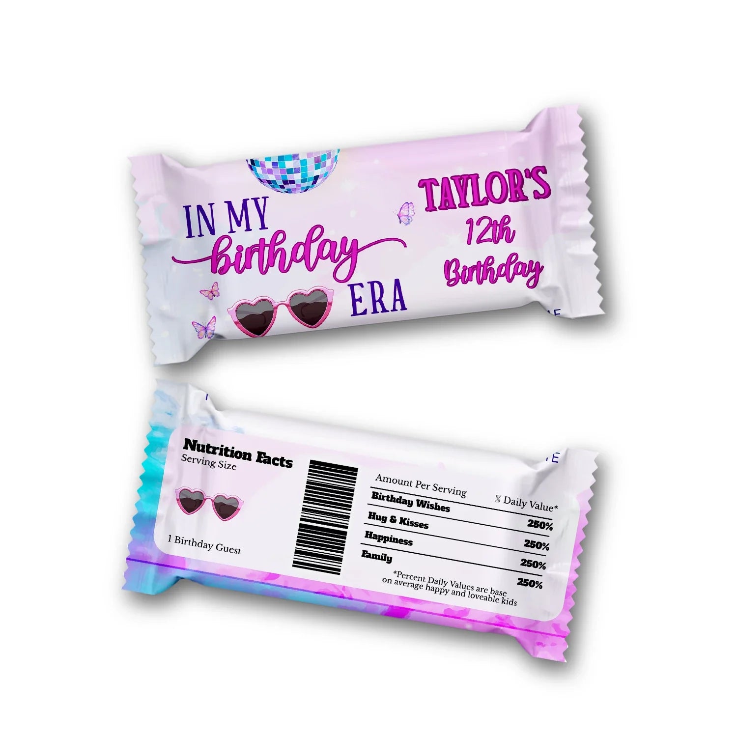 Eras Tour Taylor Swift Rice Krispies Treats Label and Candy Bar Label for custom snacks