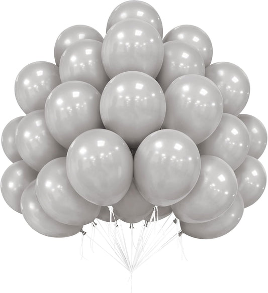 Black and White 8 pcs double layers latex balloons