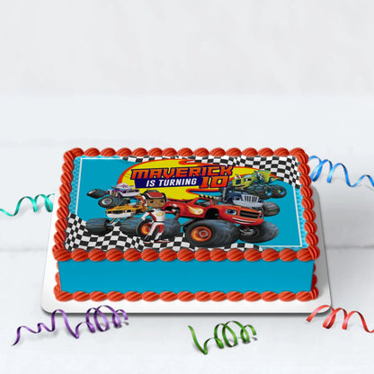 Blaze The Monster Machines Birthday Decorations, Monster Machines Races Party Supplies, Blaze vs Crusher Themed, Boy Birthay Themes Digital Template, Editable Blaze The Monster Machines Image SVG PNG