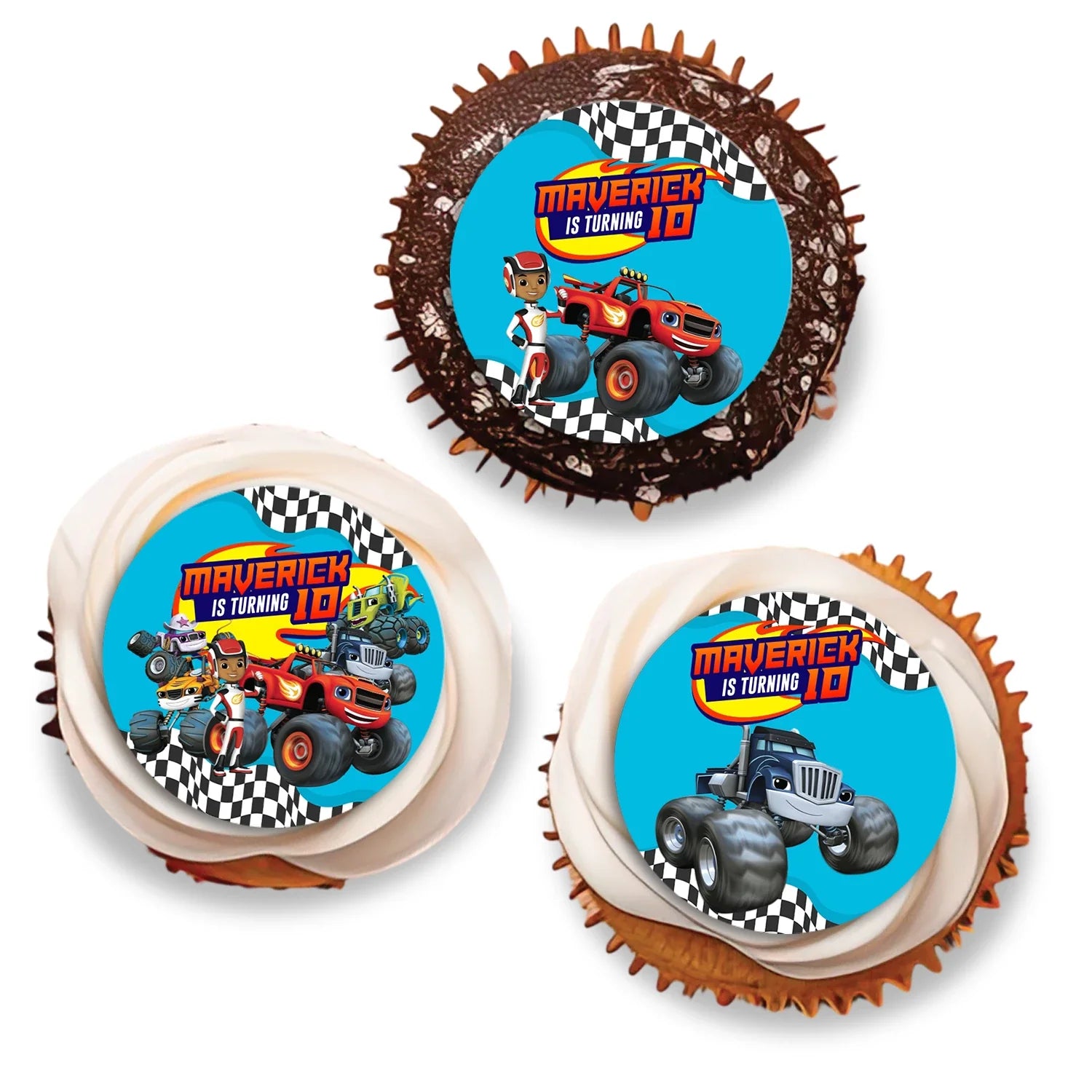 Blaze The Monster Machines personalized cupcakes toppers