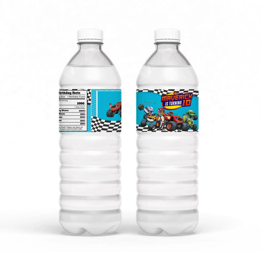 Blaze The Monster Machines water bottle label