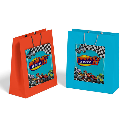 Blaze The Monster Machines goodie bag label